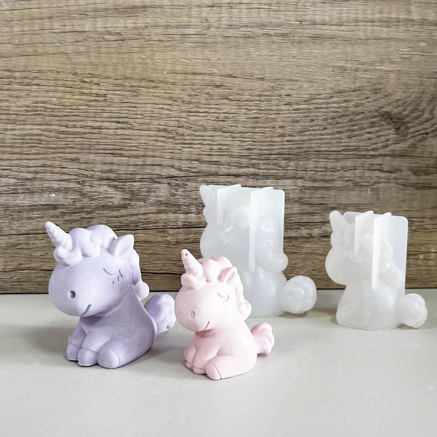 Candle Making Equipment - Moule géométrique 3D en Silicone, licorne,
