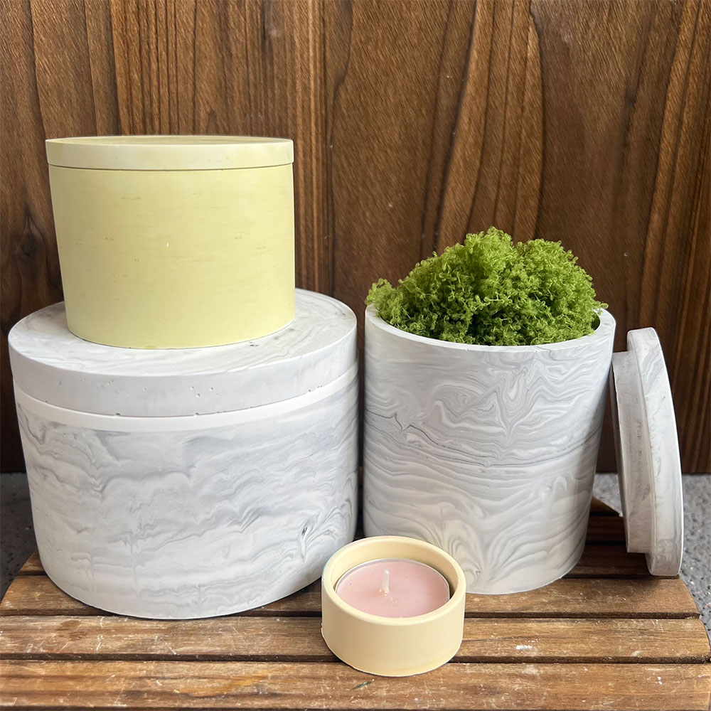 Boîte de bougie ronde en cimen - Candle Making Vessels avis et prix